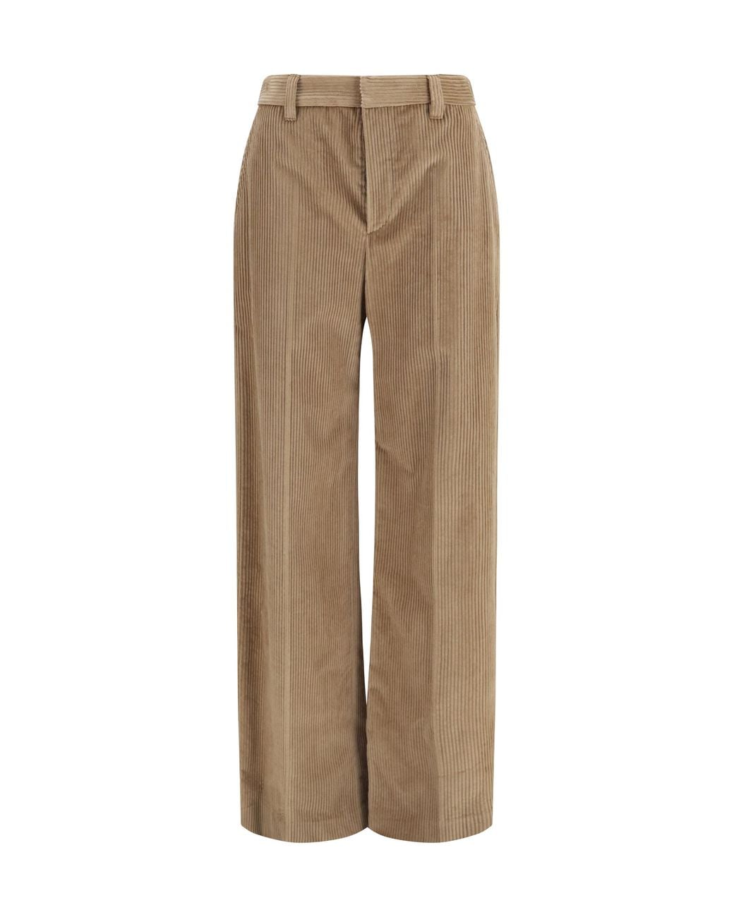 Brunello Cucinelli Natural Cotton Velvet Pants Trousers