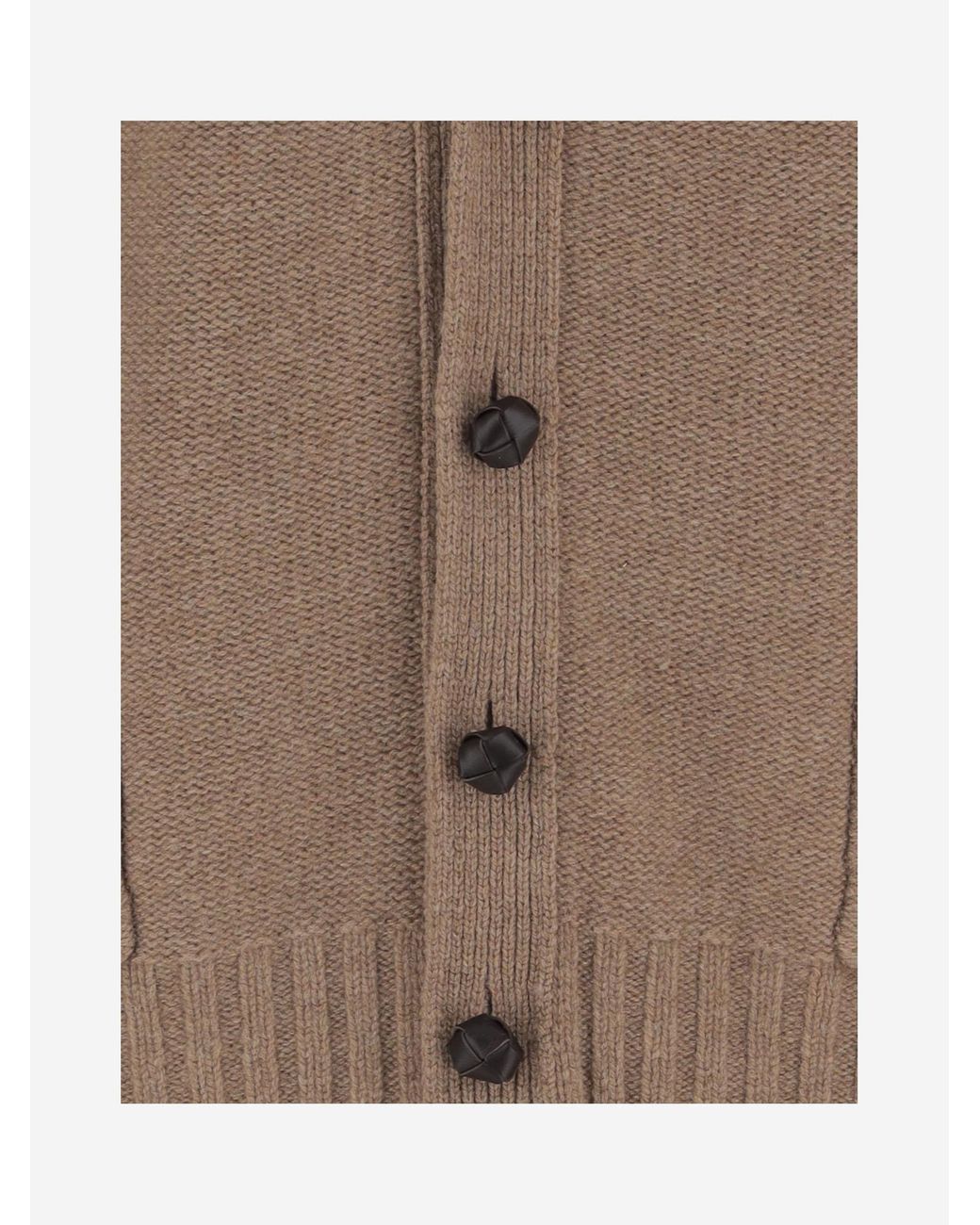 Bottega Veneta Brown Wool Cardigan With V-Neck Design for men