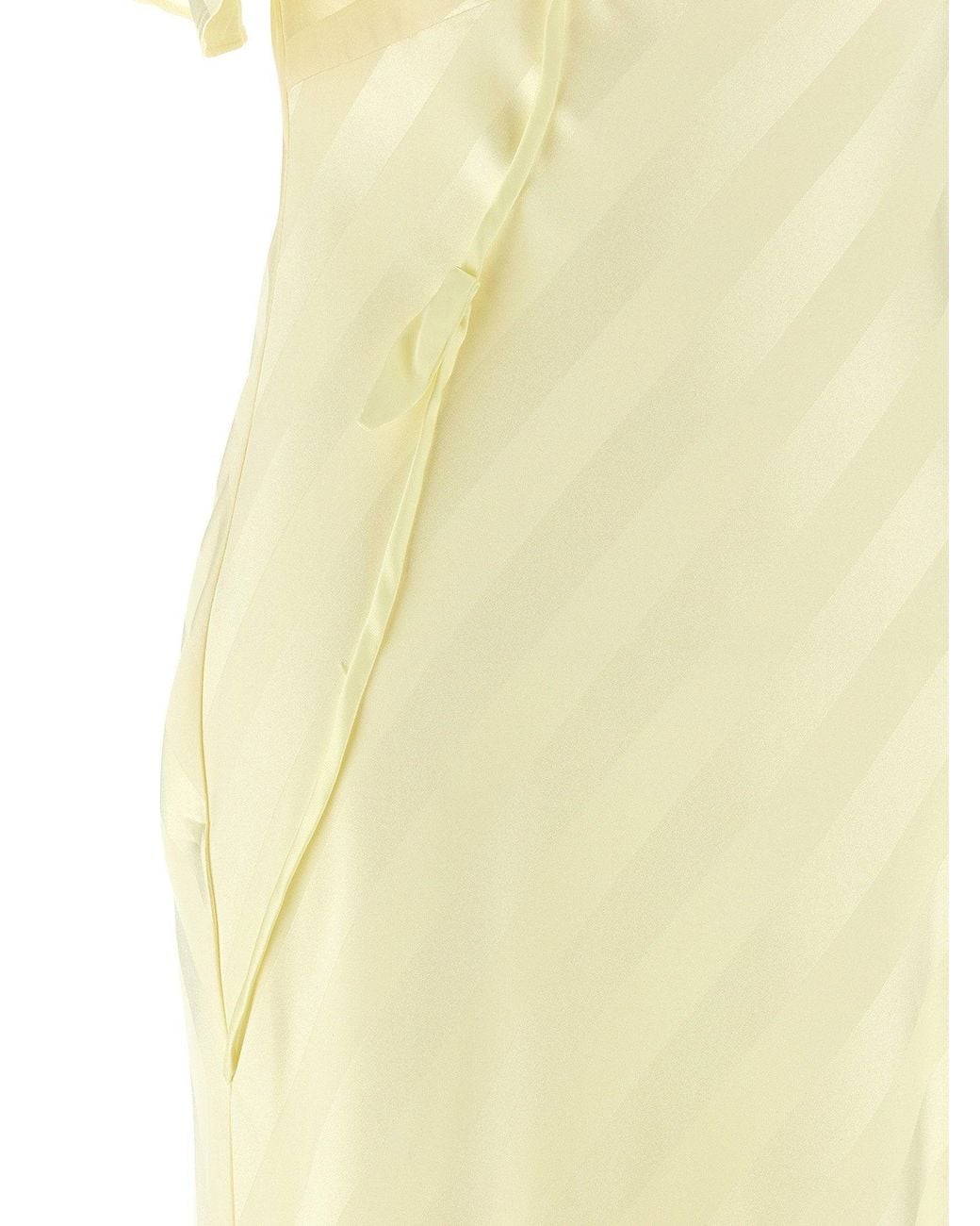 Self-Portrait Yellow Satin Striped Dress