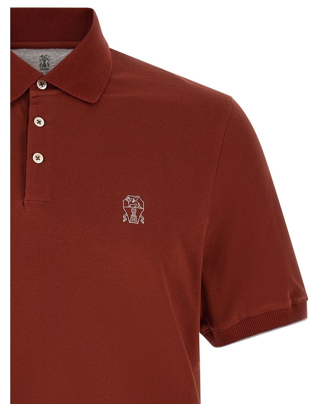 Brunello Cucinelli Logo-Embroidered Piqué Polo Shirt