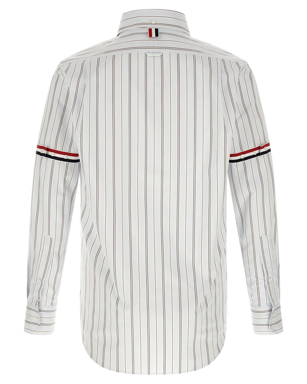 Thom Browne White Rwb Grosgrain Striped Shirt for men