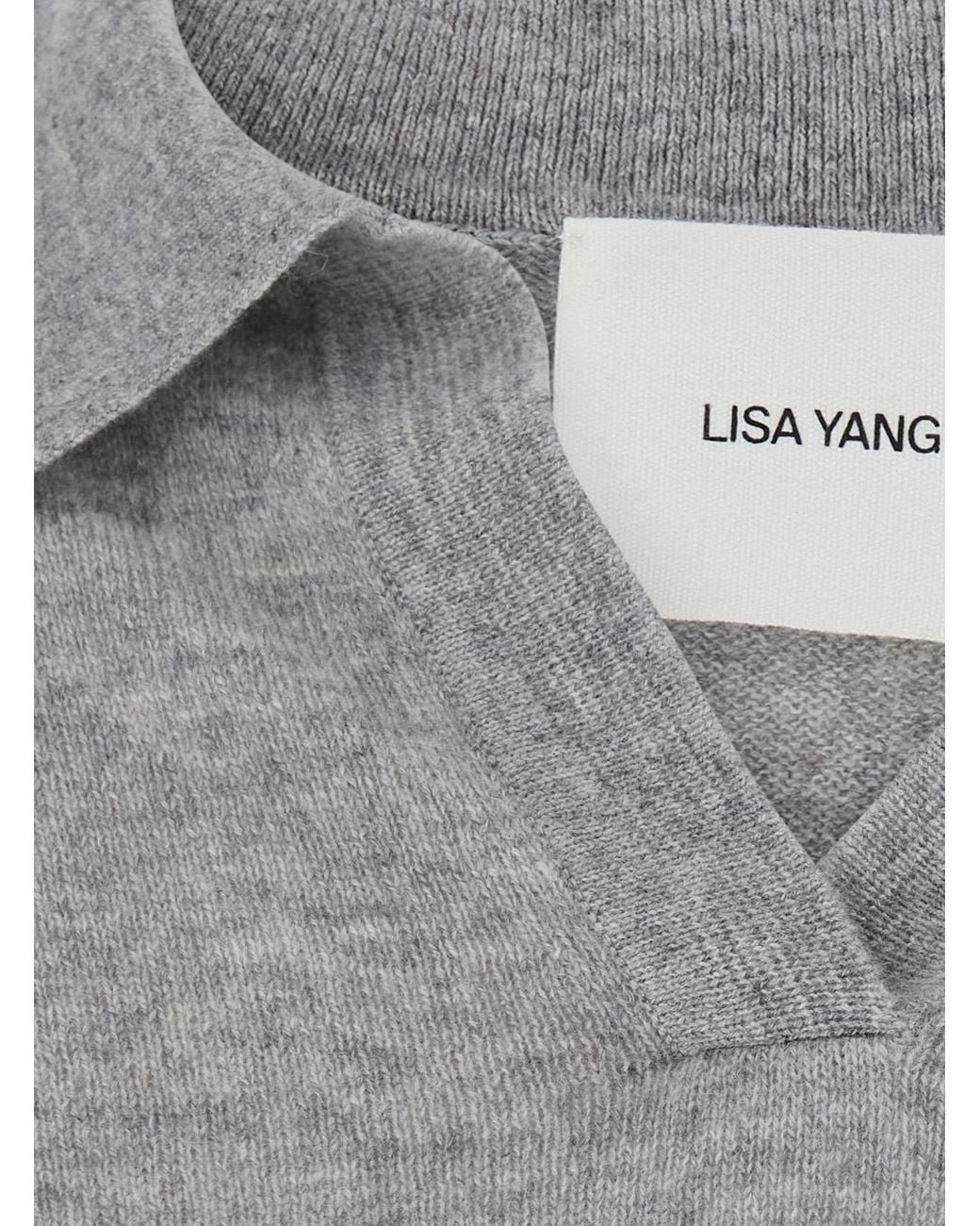 Lisa Yang Gray Sweater Katriel Knitted Cashmere Tops