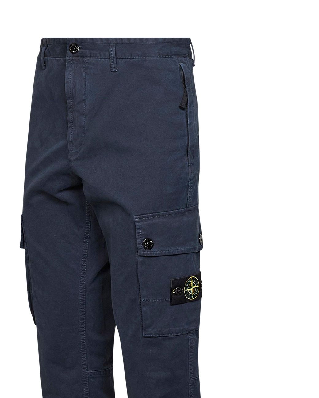 Stone Island Blue Organic Stretch Broken Twill Cargo Trousers for men