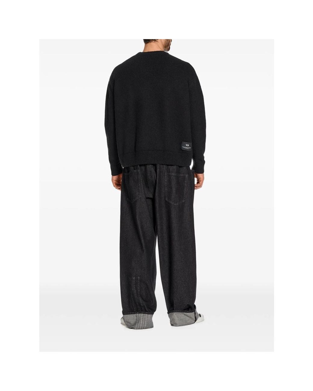 Adidas Black Knitted Sweater With Graphic Detail Viscose for men