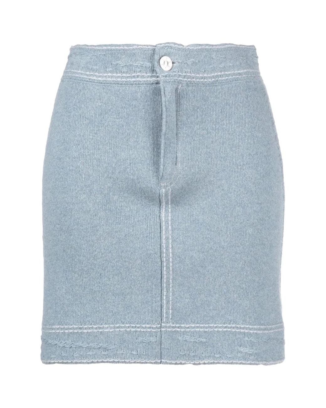 Barrie Blue Denim Mini Skirt Light Rtw