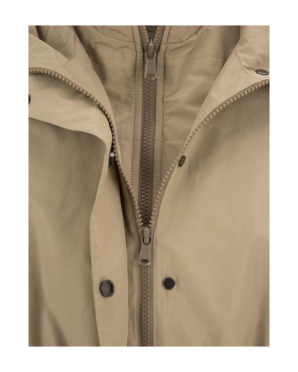 Brunello Cucinelli Multicolor Hazelnut Cropped Drawstring Jacket