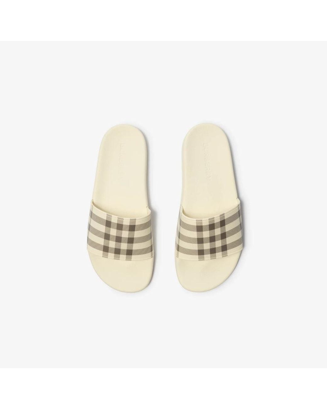 Burberry Natural Burberry Check-Pattern Slide
