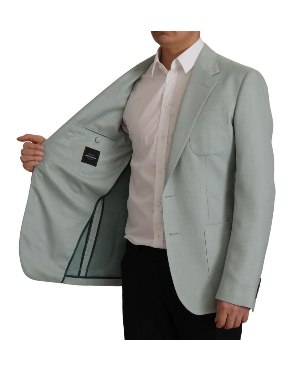 Dolce & Gabbana Gray Elegant Slim Fit Cashmere Silk Blazer Jacket for men