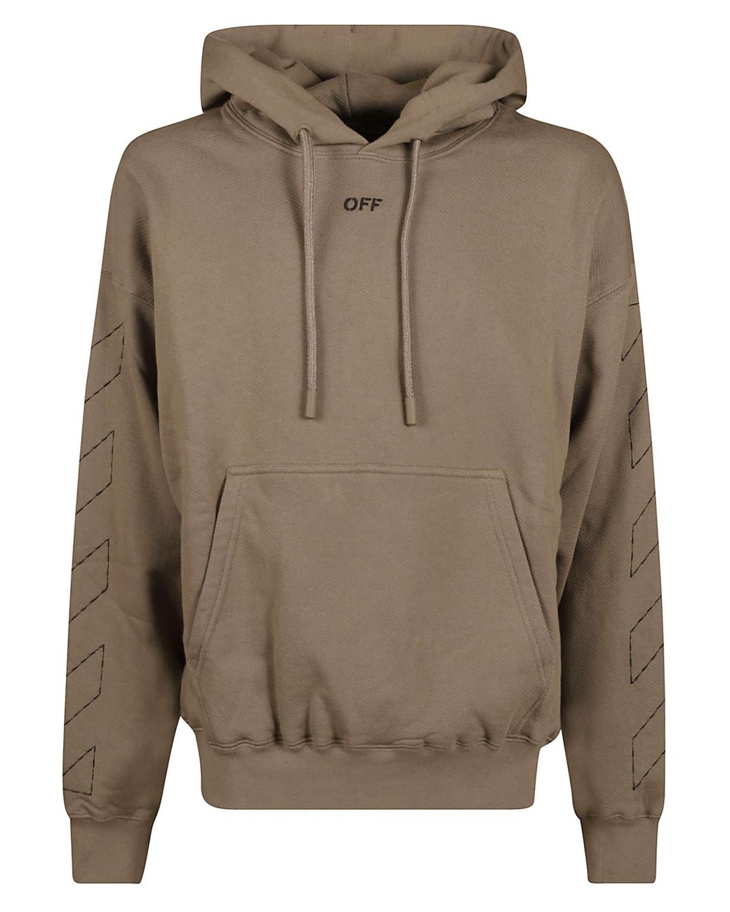 Off White c o Virgil Abloh Off stitch Skate Hoodie in Brown for