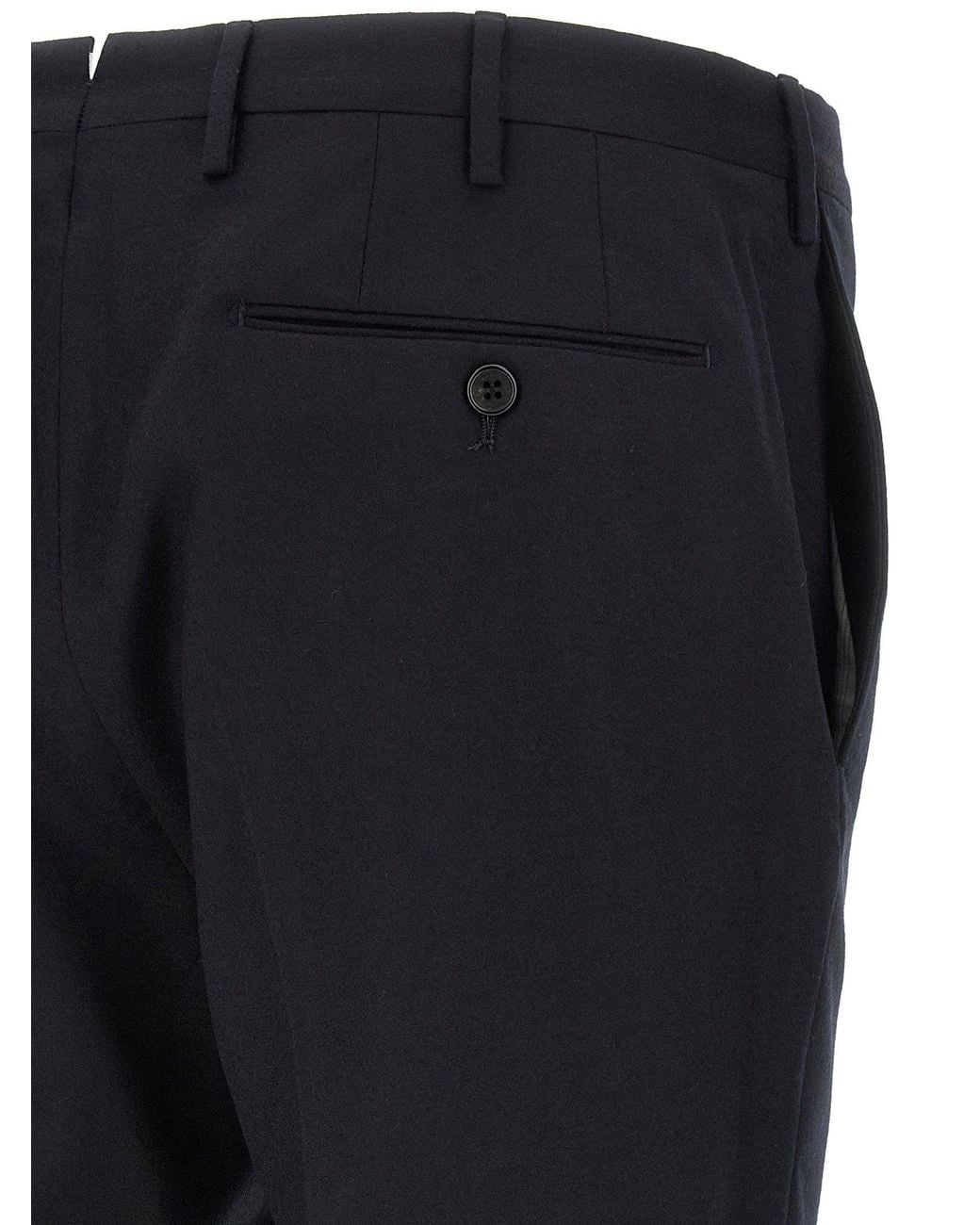 Incotex Blue Virgin Wool Tailored Trousers for men