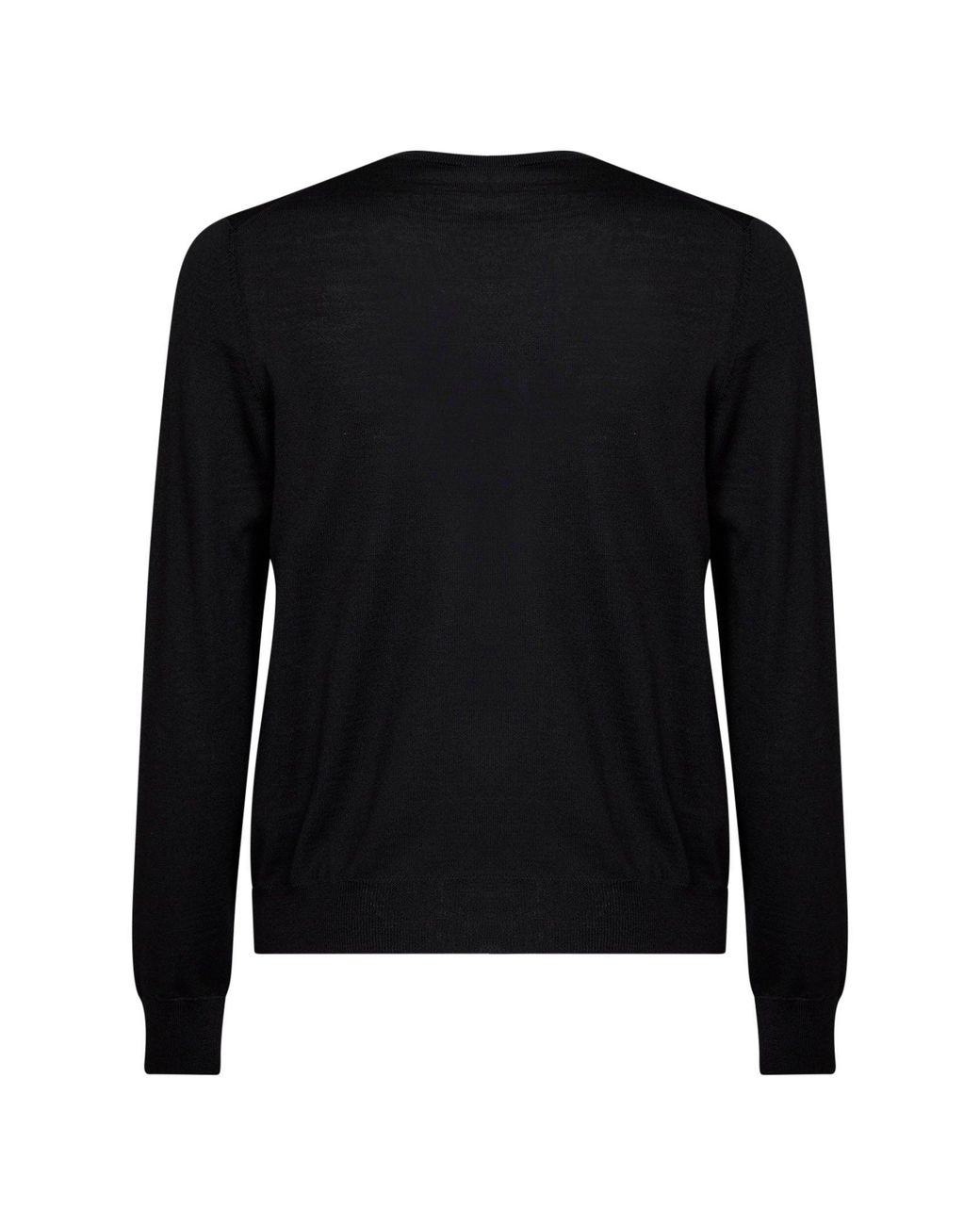 Fendi Black Lightweight Wool Embroidered Sweater for men