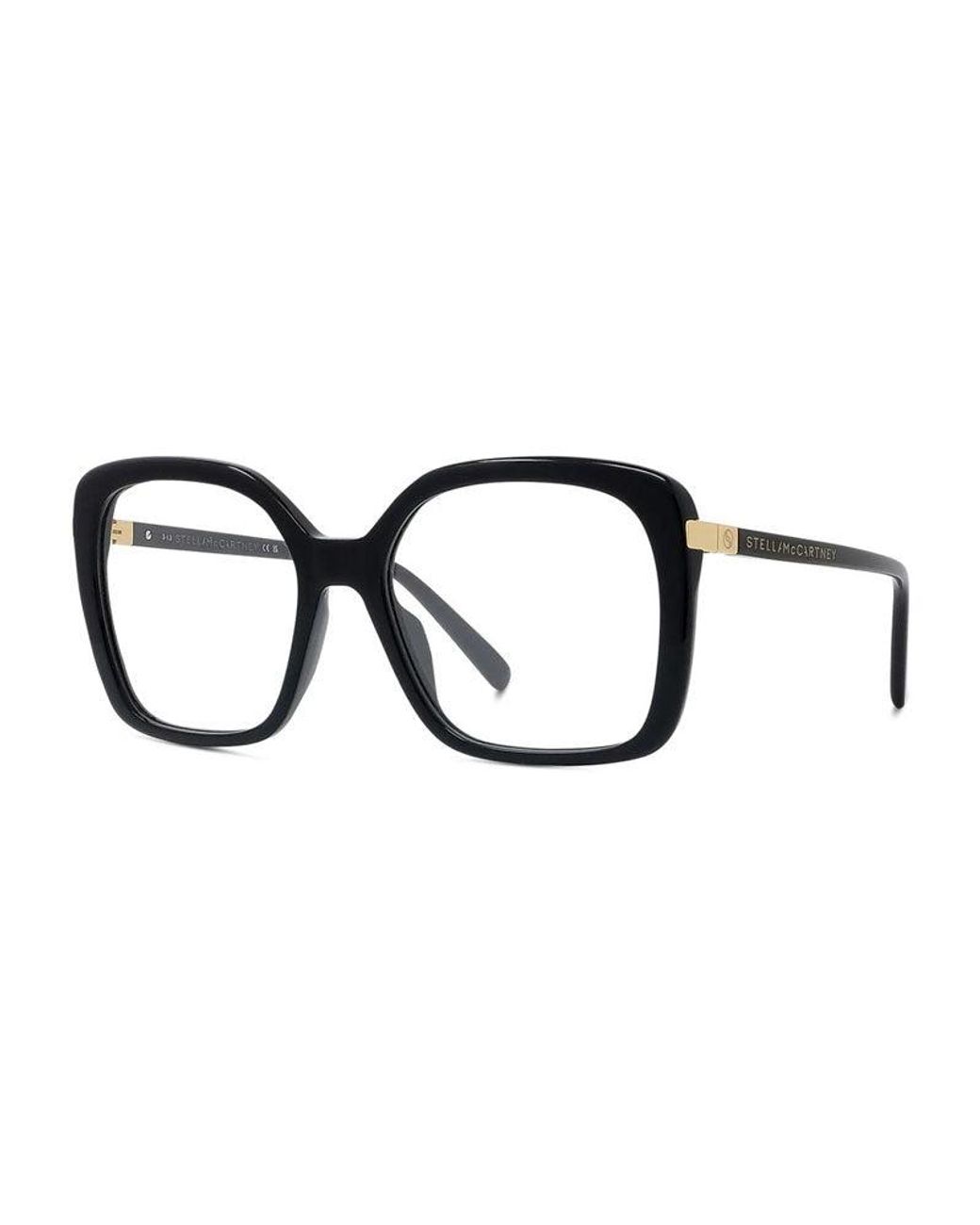 Stella McCartney Black Eyeglasses Square Full Rim, Shiny Frame And Clear Demo Lens Sc50044I001 Sunglasses