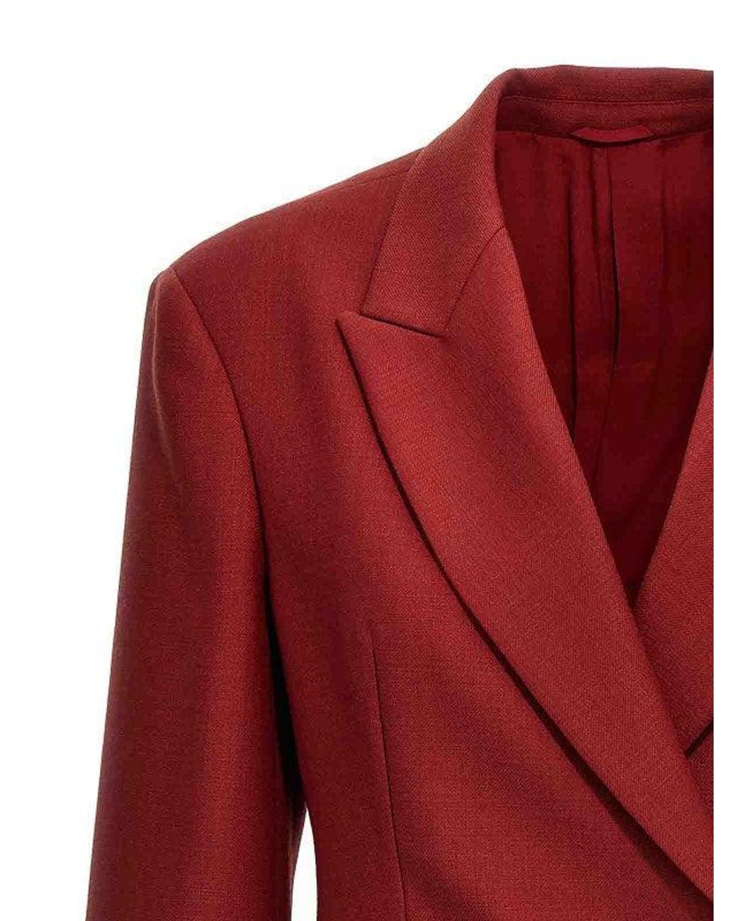 Brunello Cucinelli Red Multicolor Wool Coat