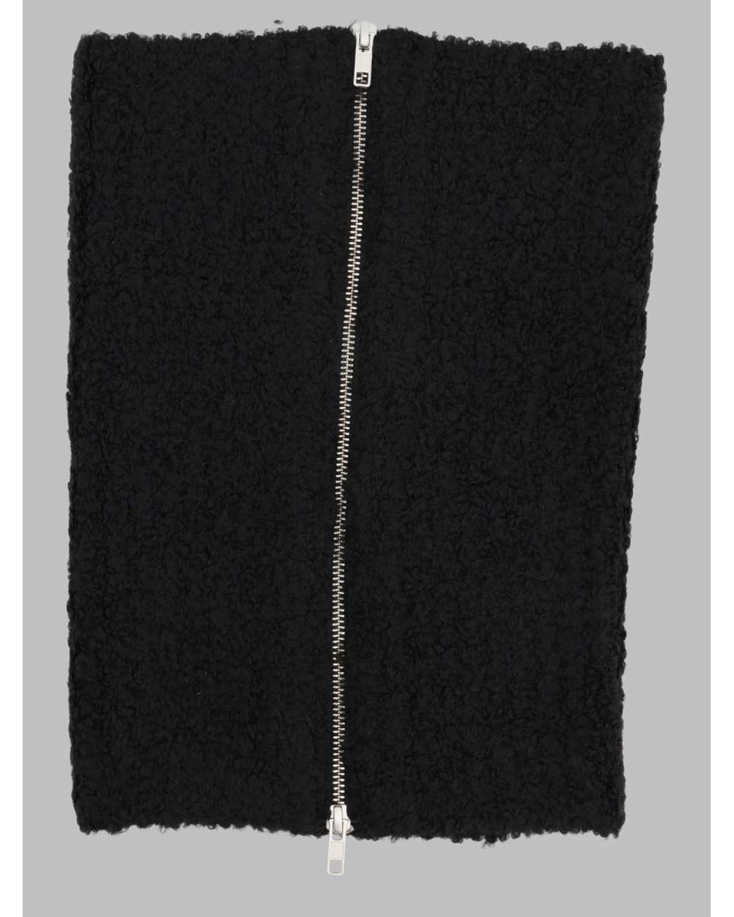 MM6 by Maison Margiela Black Zip Neck Warmer Scarfs