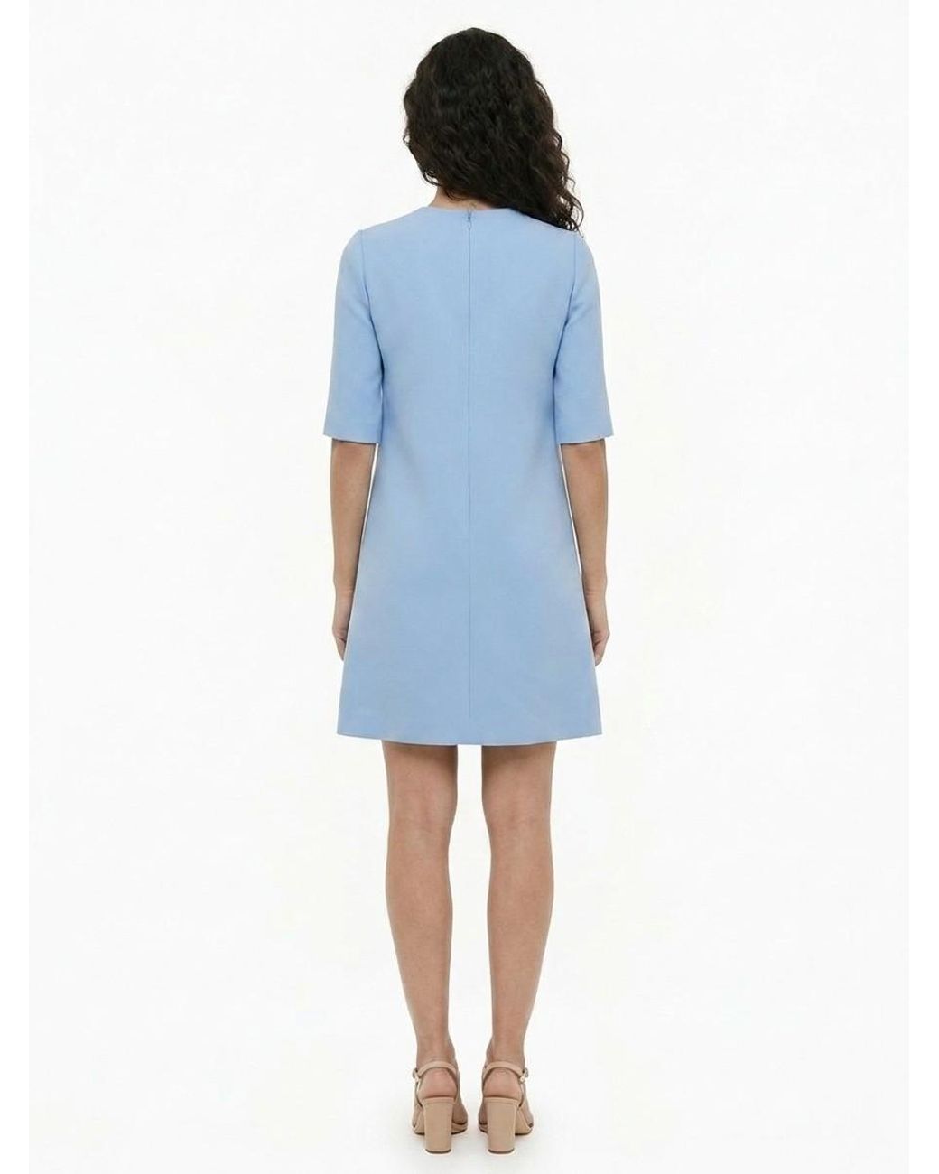 Dolce & Gabbana Blue Virgin Wool Casual Dress