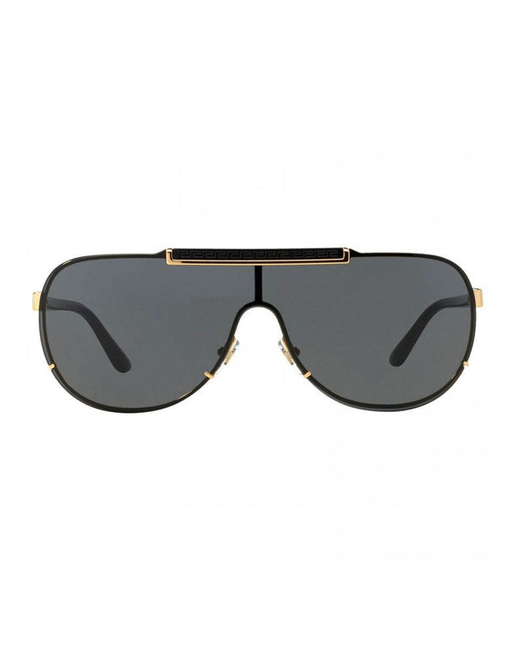 Versace Gray Sunglasses Shield Semi Rim, Frame And Light Mirror Lens Ve214010006G for men