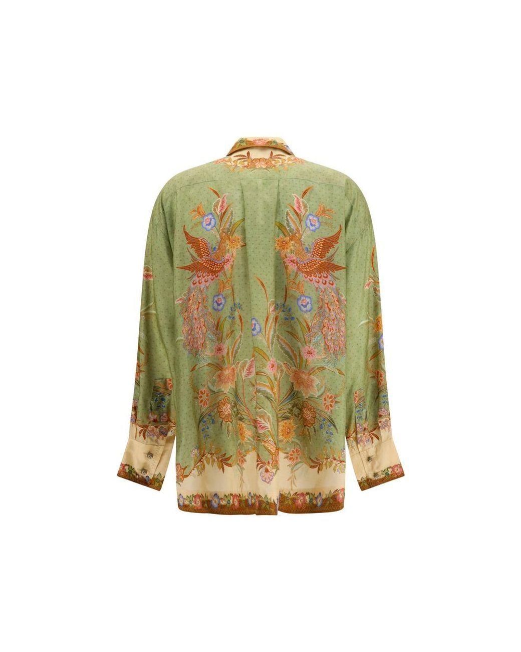 Zimmermann Green Multicolor Silk Pattern Shirt