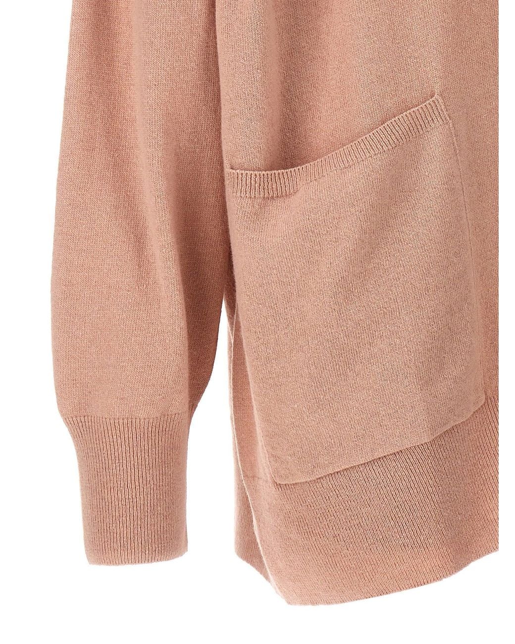 Nude Pink Oversize Wool Cardigan