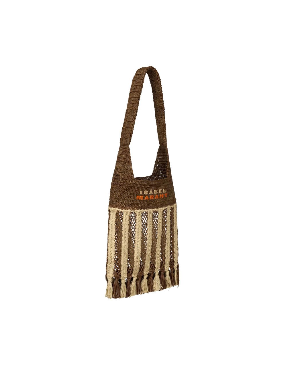 Isabel Marant Metallic Tote Bag Praia Raffia Natural Shoulder