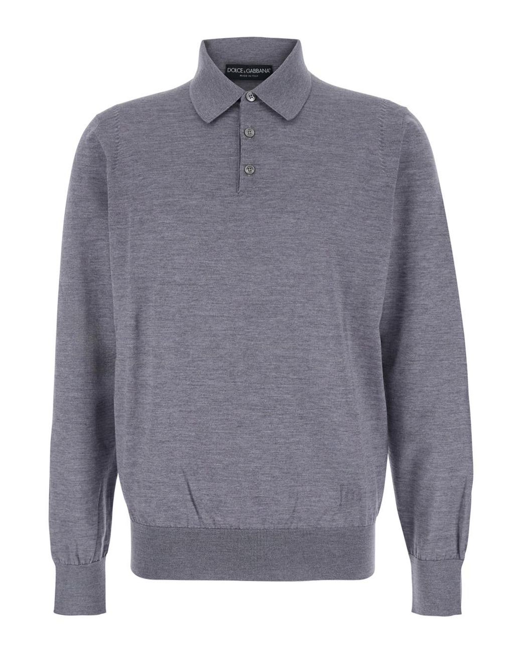 Dolce & Gabbana Gray Solid Shirt Collar Polo for men
