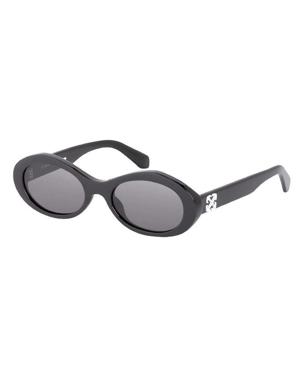 Off-White c/o Virgil Abloh Gray Sunglasses Oval Full Rim, Frame And Dark Lens Oeri13Gedison1007