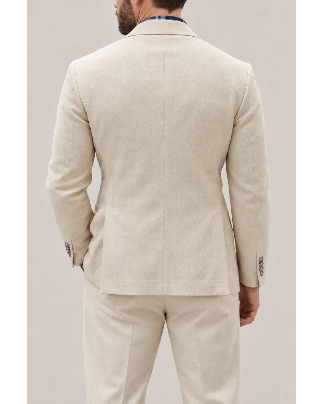 Brunello Cucinelli Natural Wool Double Breasted Jacket Clothing for men