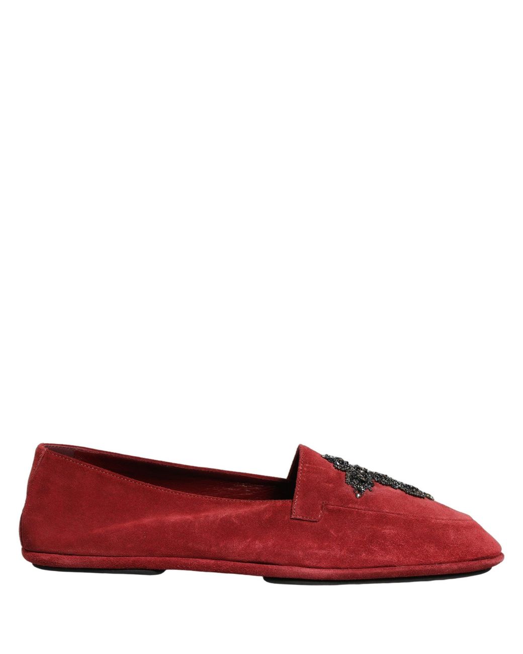 Dolce & Gabbana Red Suede Cross Slip On Dress Loafers Shoes for men