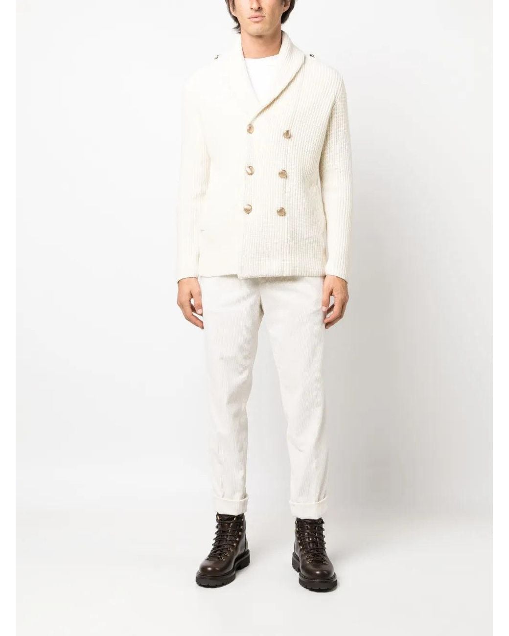 Brunello Cucinelli Natural Wool Silk Sweater Clothing for men