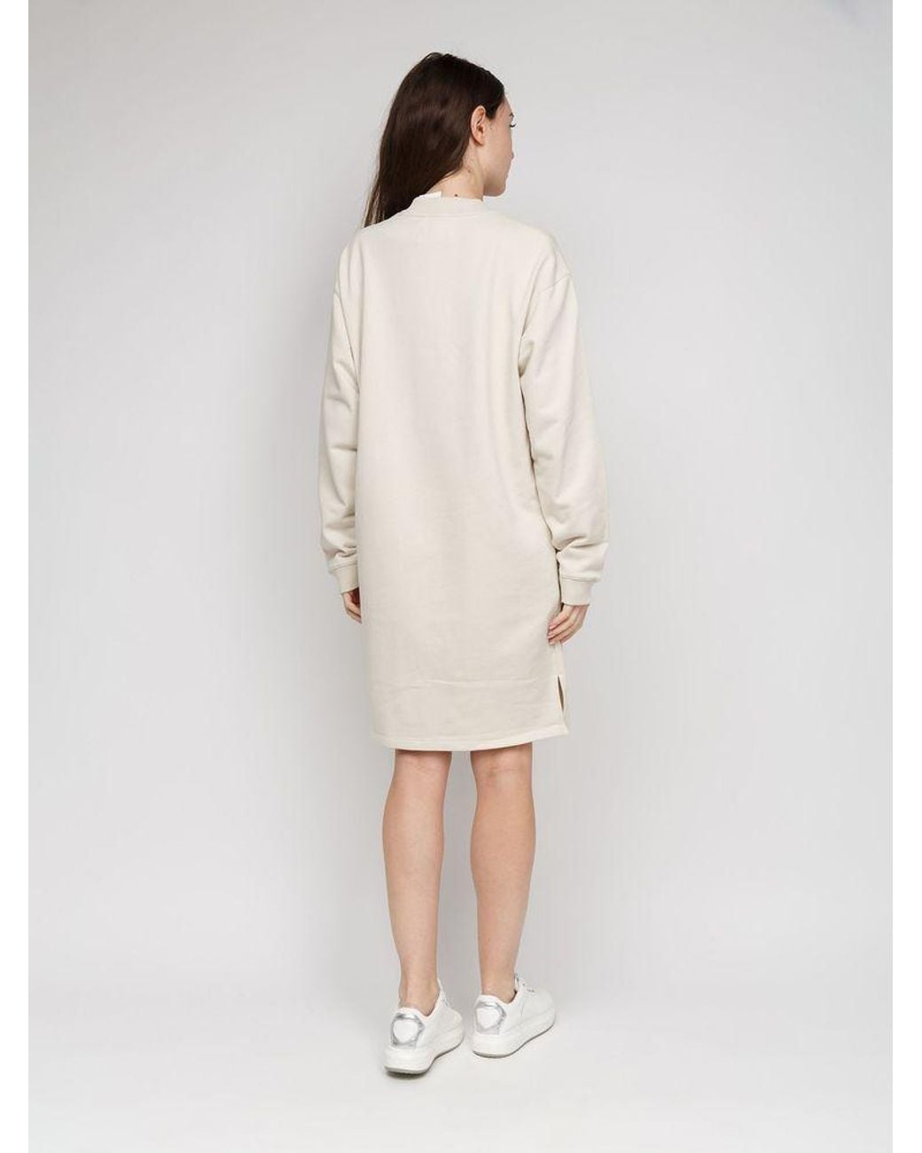 Calvin Klein White Sweater Dress Cotton Apparel