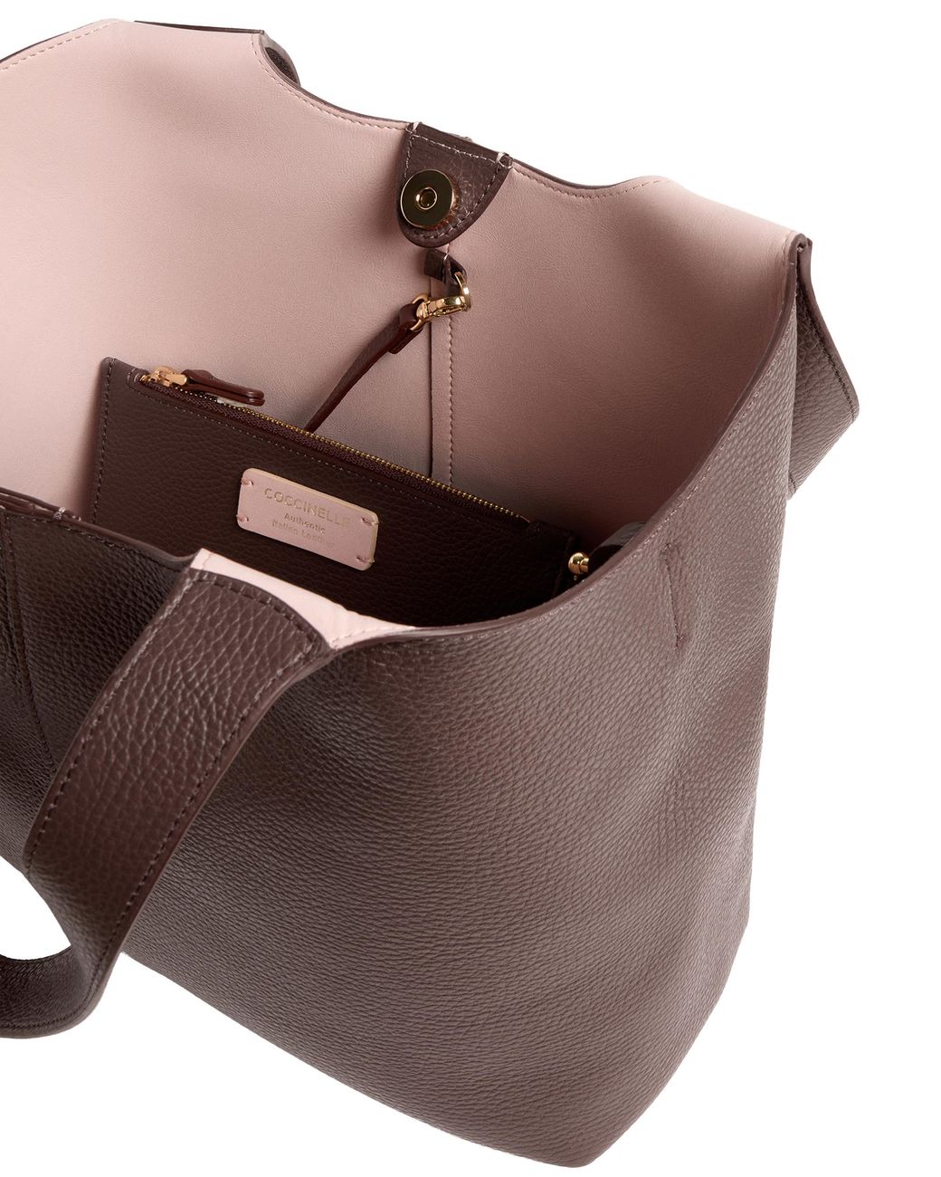 Coccinelle Brown Shoulder Bag C-Easy Bovine Leather; Lining: Pu
