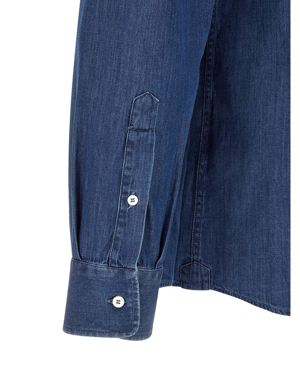 Brunello Cucinelli Blue Denim Shirt