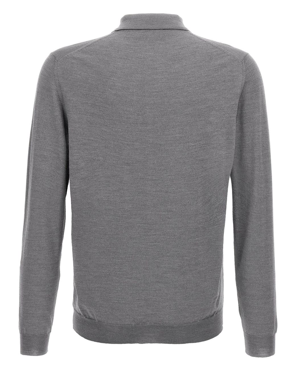 Zanone Gray Virgin Wool Polo Shirt for men