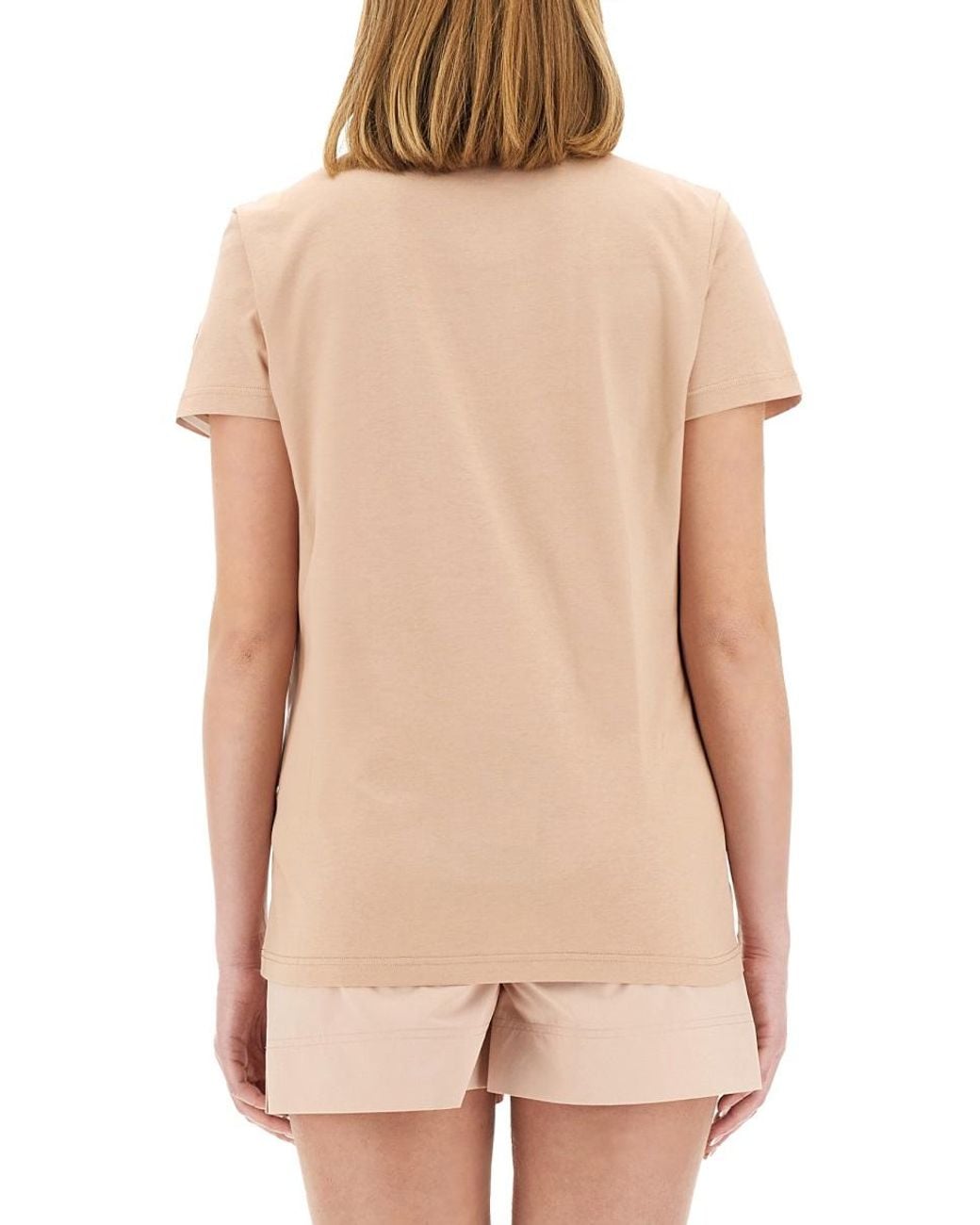 Moncler Natural Moncler Logo-Print Cotton T-Shirt