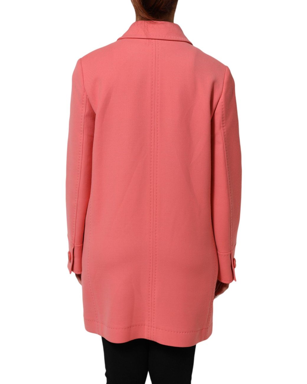 Dolce & Gabbana Pink Buttoned Down Trench Coat Jacket Clothing