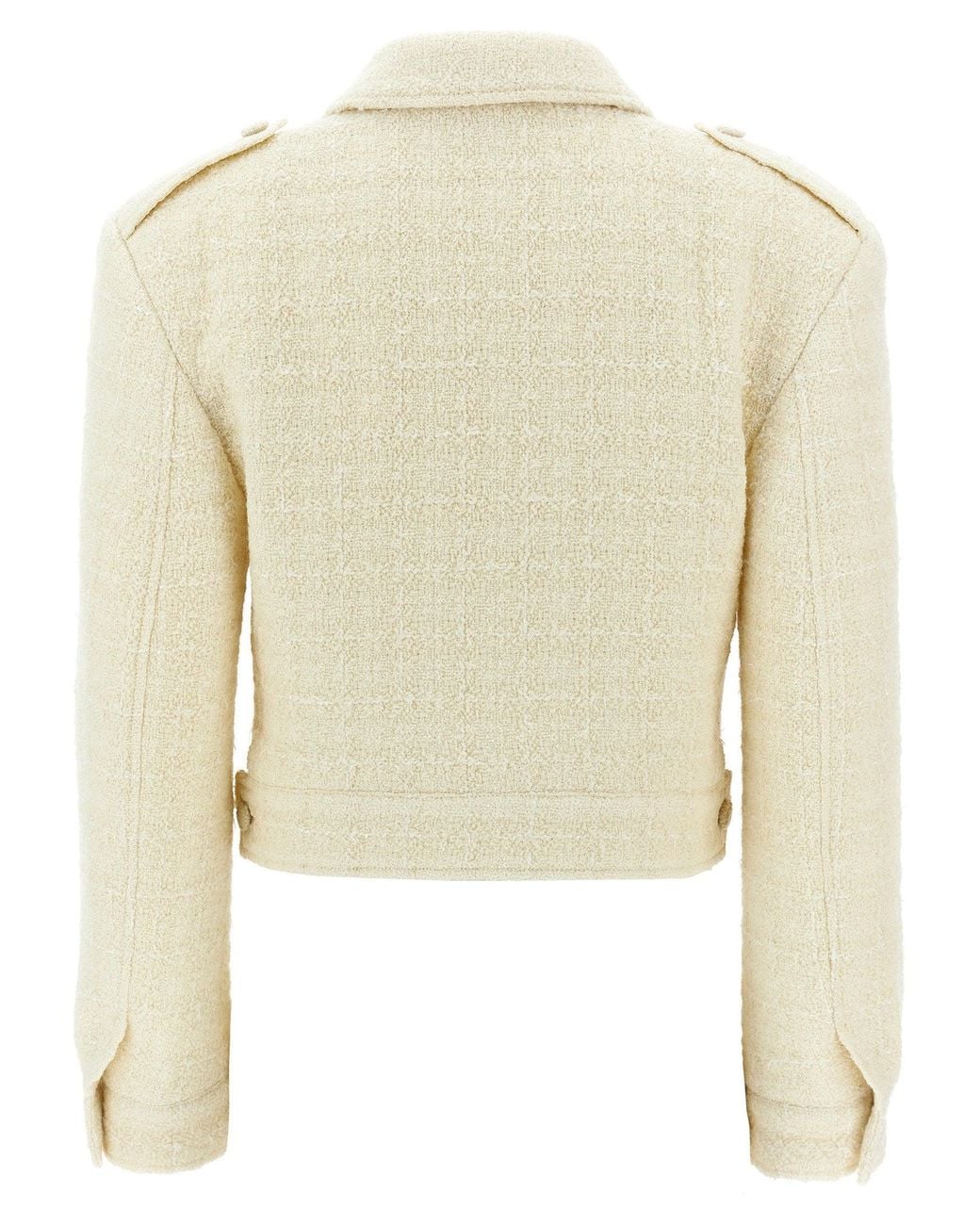 Givenchy Natural Wool Tweed Military Blazer
