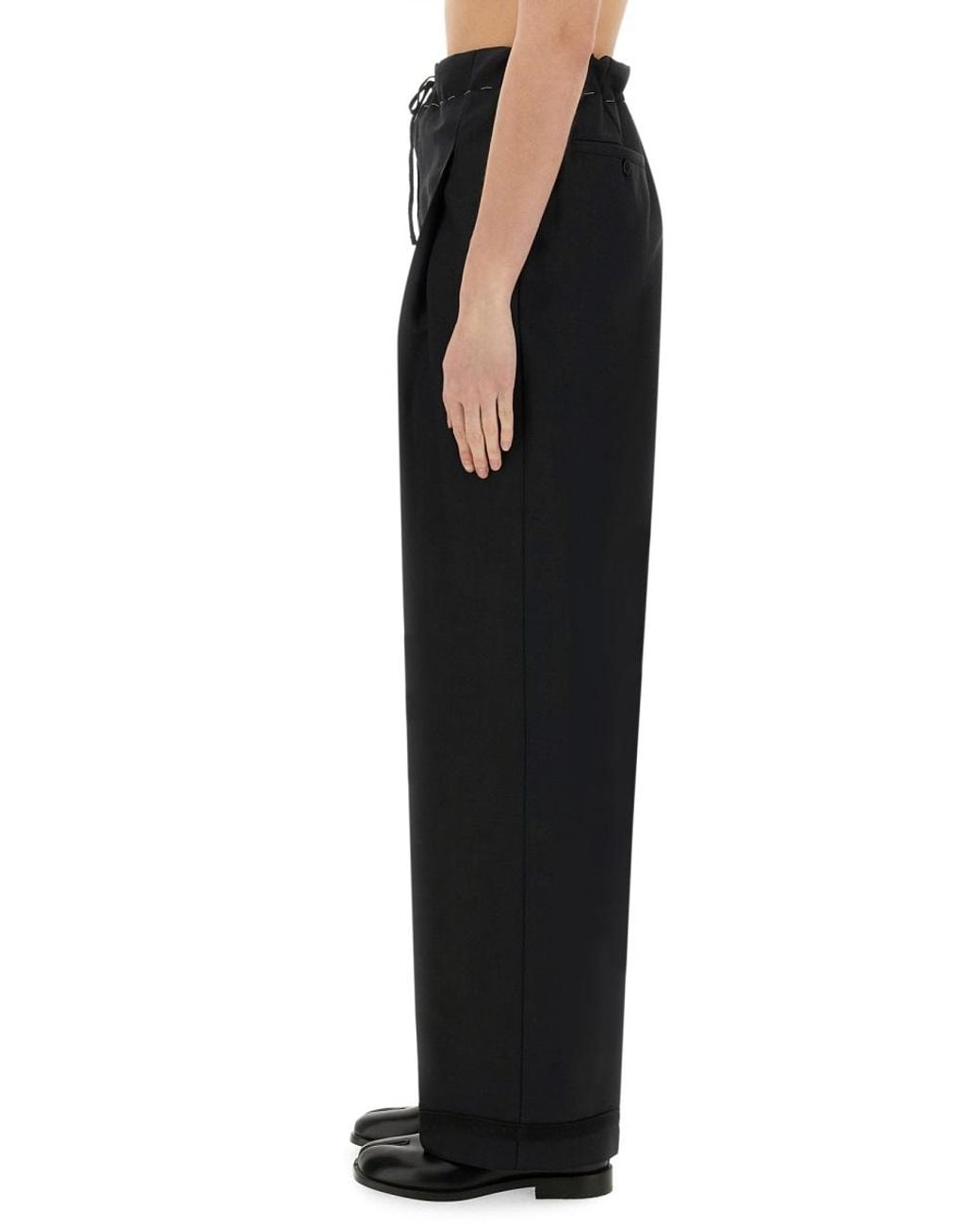 Maison Margiela Black Maison Margiela Wool And Mohair Wide-Leg Trousers
