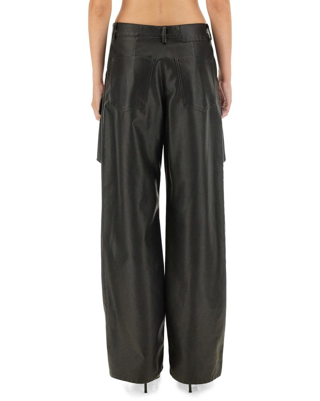 MSGM Black Msgm Viscose Cargo Pants