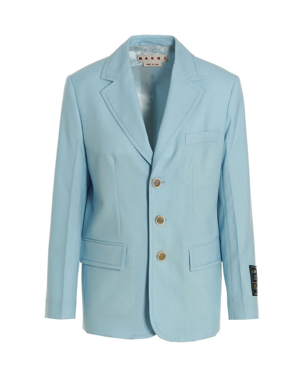 Marni Blue Single-Breasted Blazer Jacket