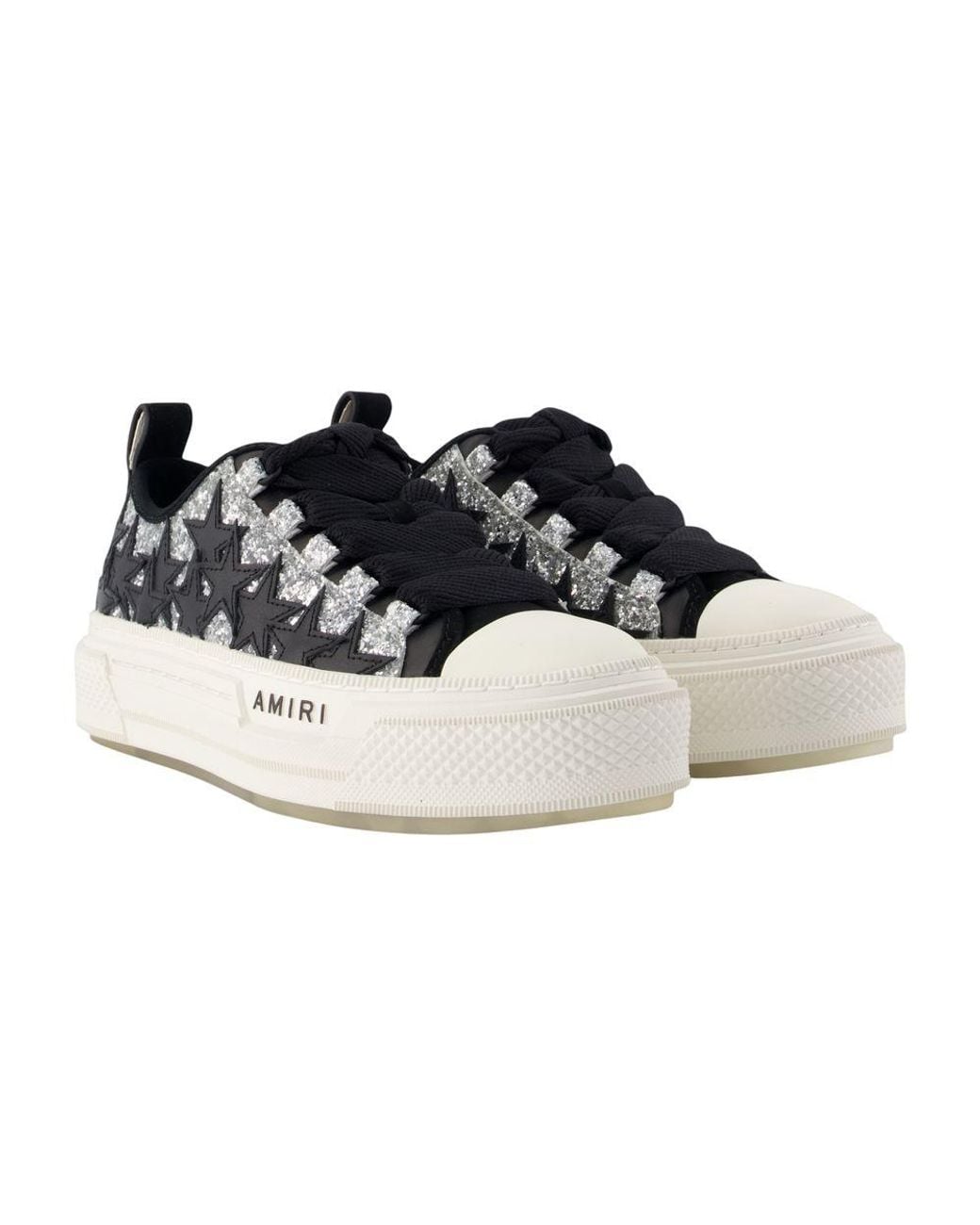Amiri Blue Glitter Stars Court Low Sneakers