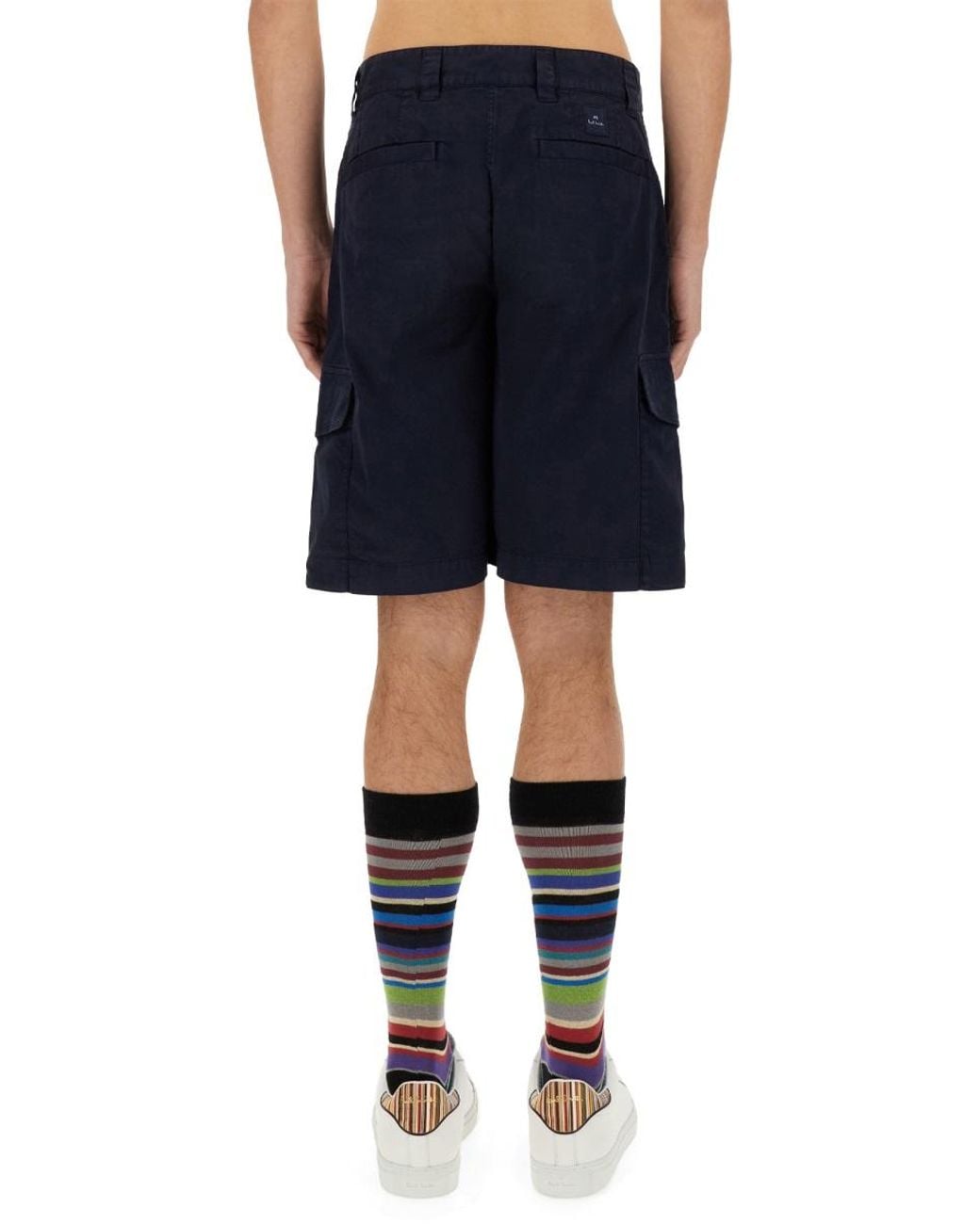 Paul Smith Blue Cargo Bermuda Shorts Cotton for men