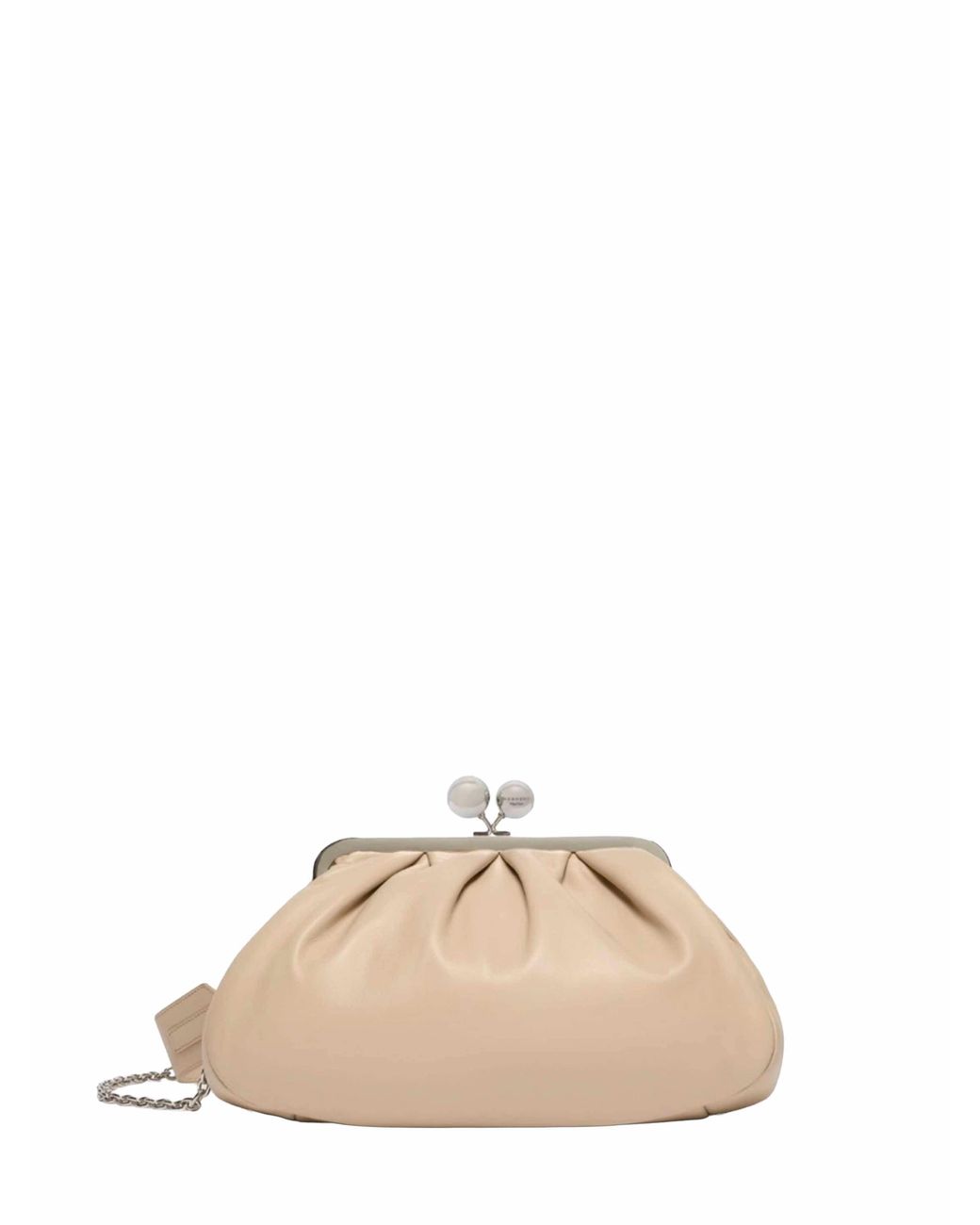Weekend by Maxmara Natural Clutch Bag Cubico Pasticcino Leather Handbags