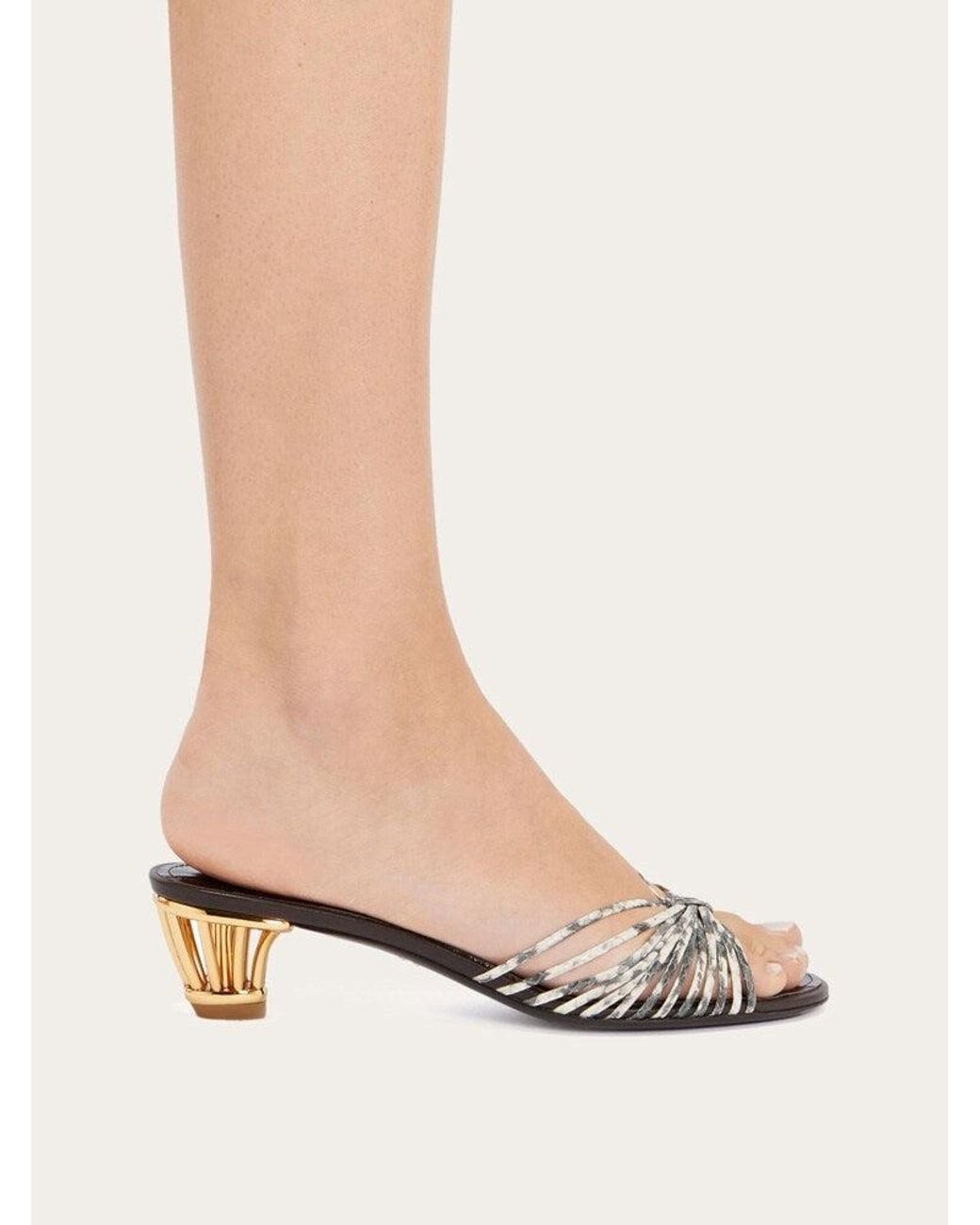 Ferragamo Natural Leather Kitten Heel Shoes