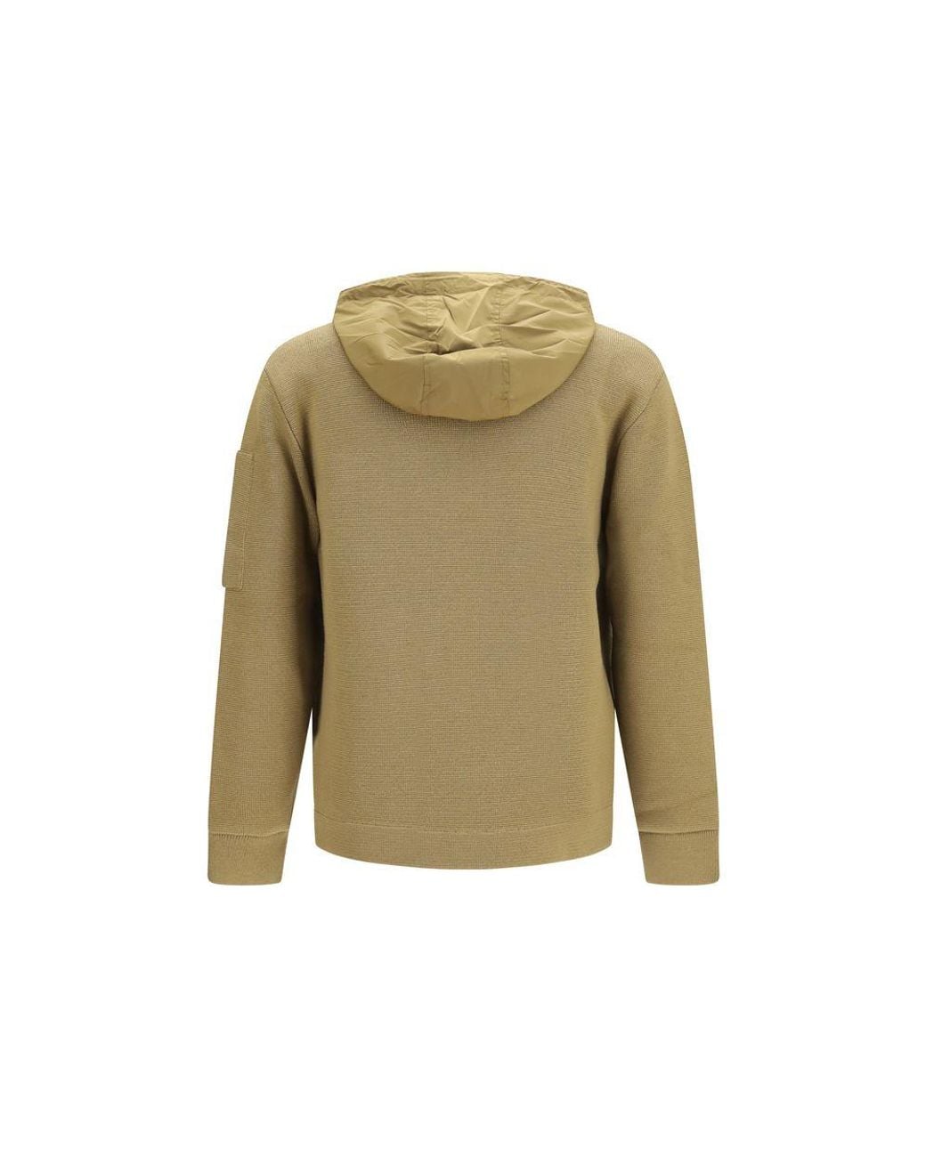 C P Company Green Beige Wool Oves Aries Cardigan for men