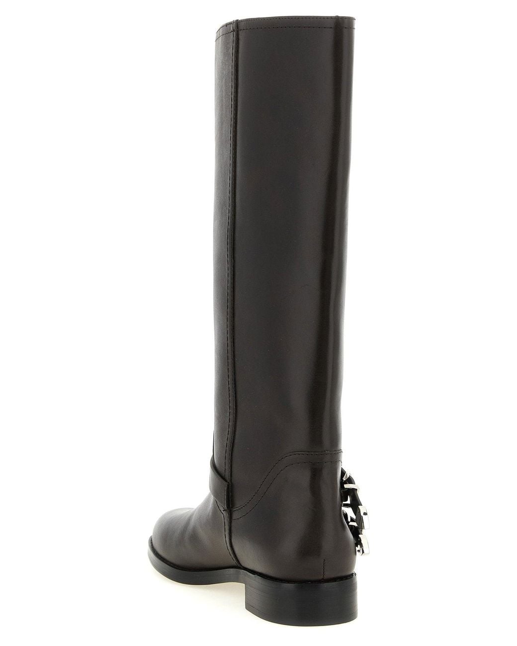 Pinko Black Equestrian Buckle Boots