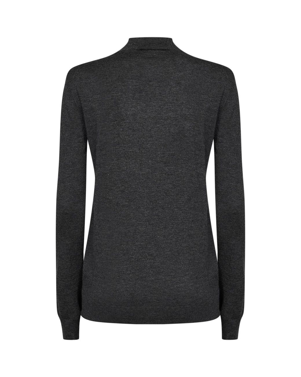 Jil Sander Black Anthracite Wool And Cashmere Knit Sweater With Pleats Detail