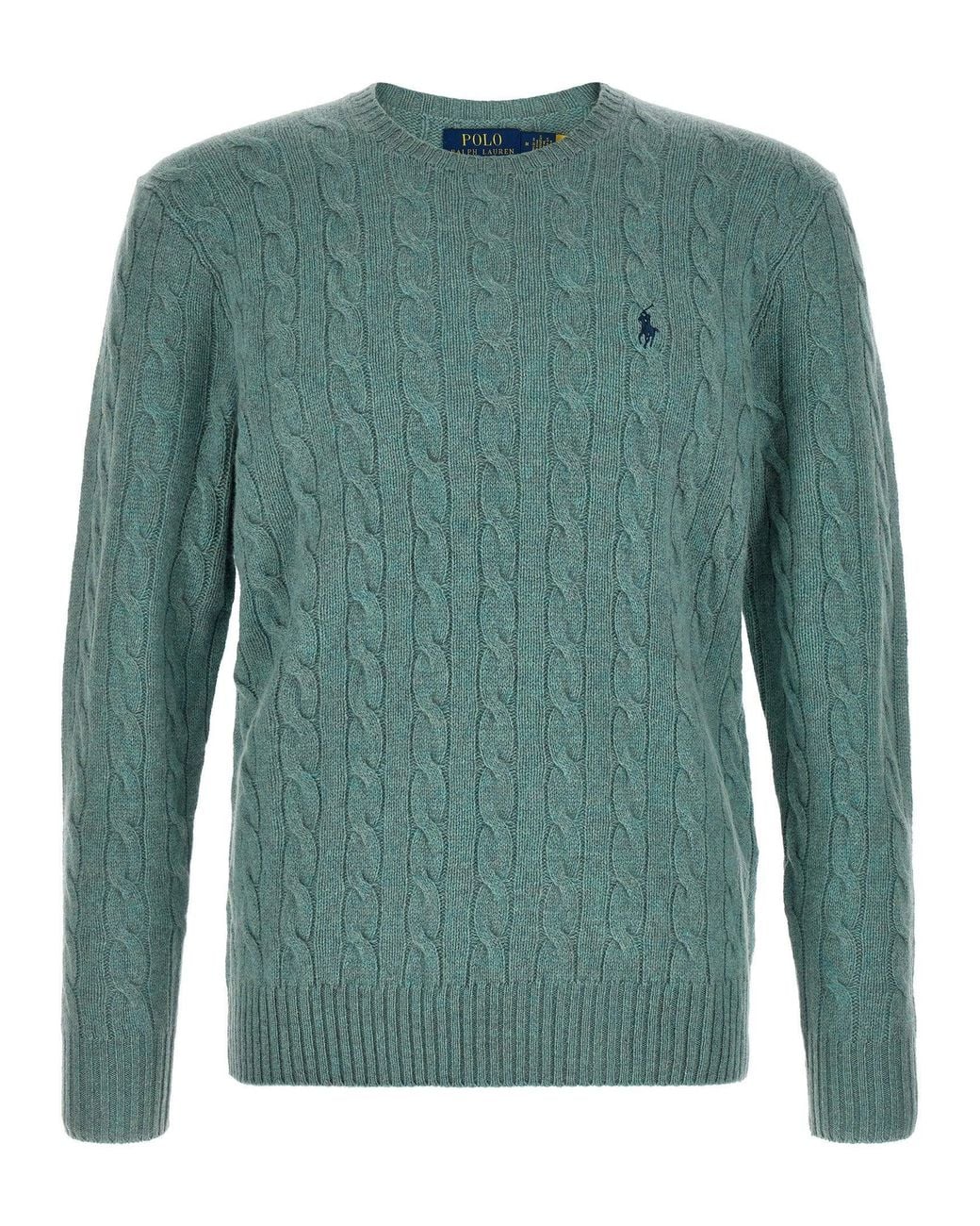 Polo Ralph Lauren Green Cable-Knit Wool-Cashmere Sweater for men