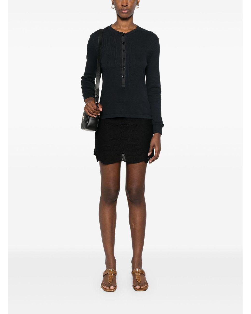 Tom Ford Black Silk And Cotton Mini Skirt