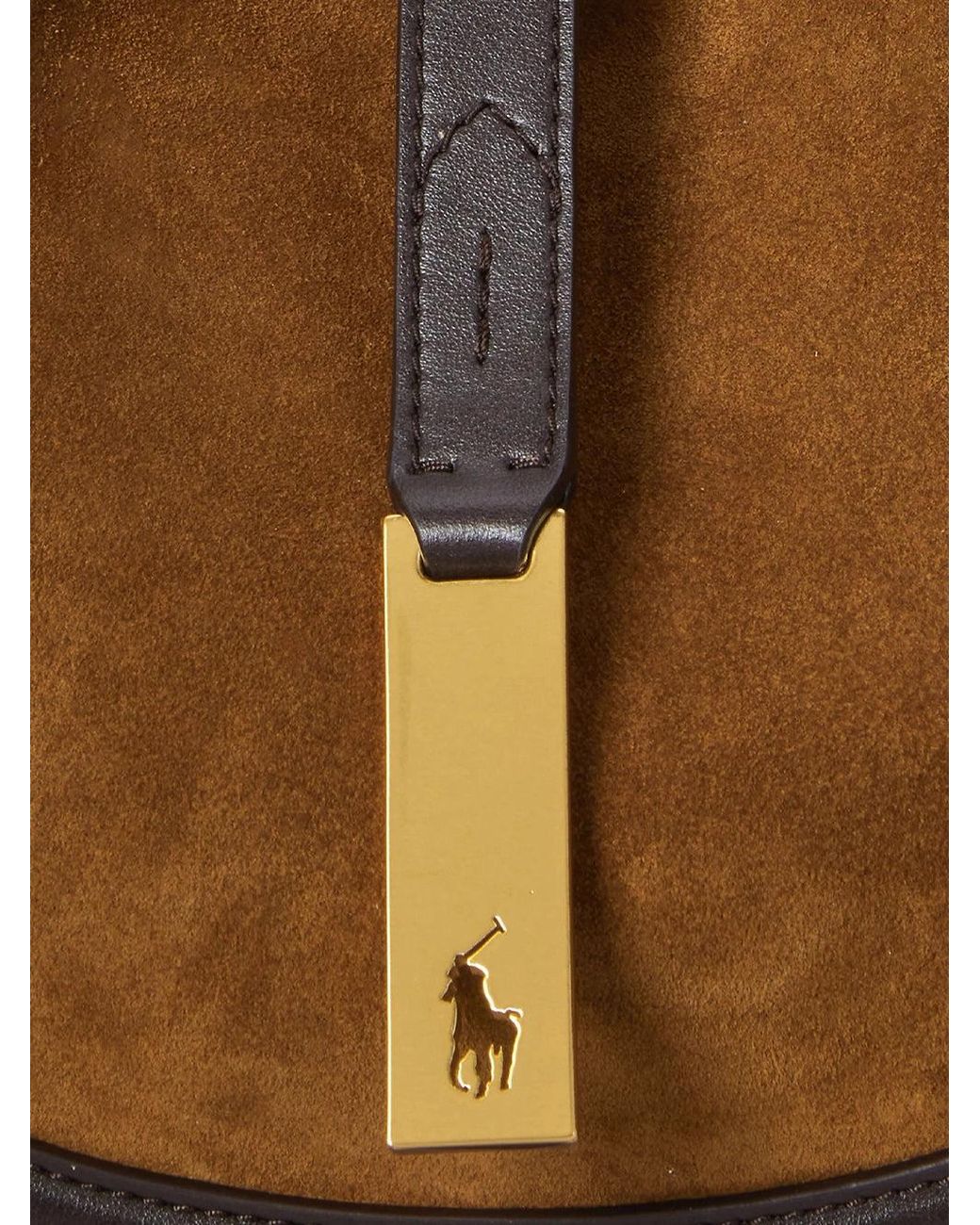 Ralph Lauren Brown Polo Polo Id Suede Bag Camal
