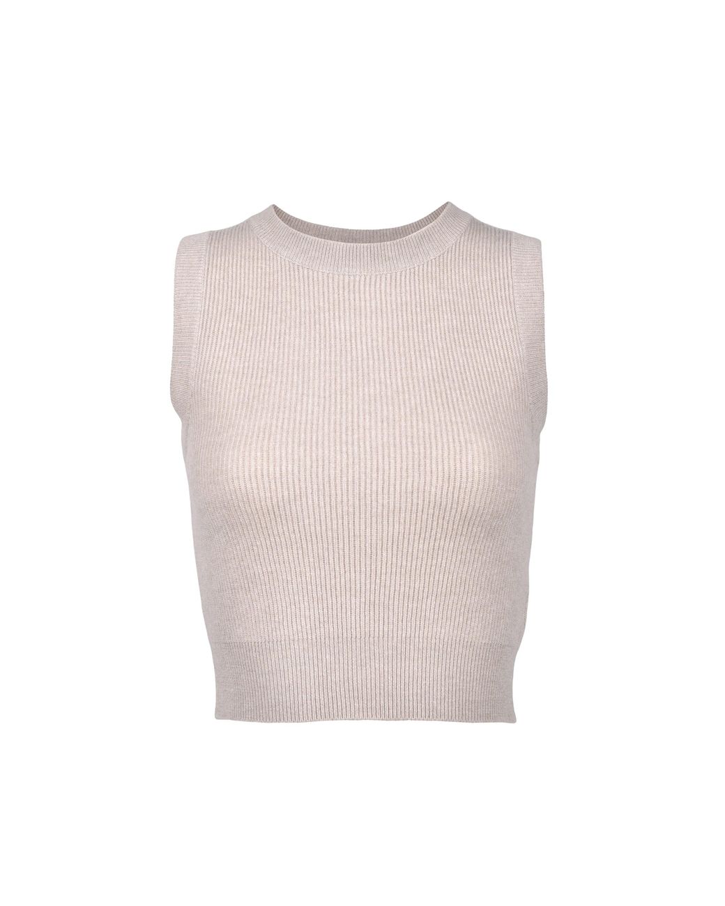 Brunello Cucinelli White Cashmere Sleeveless Sweater