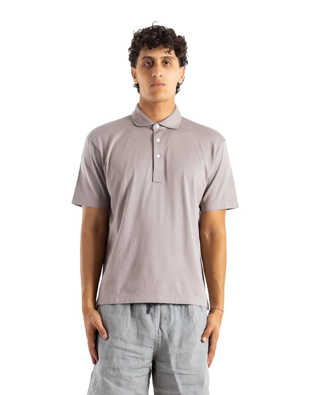 Handvaerk Gray Handvaerk Pima Cotton Polo Shirt for men